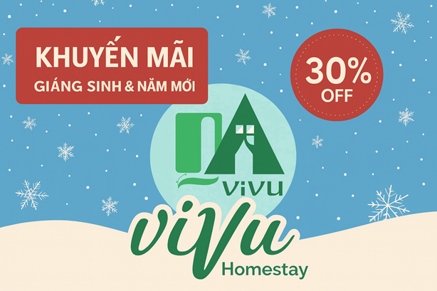 Vivu Homestay Khuyến mãi Noel & Tết Tây